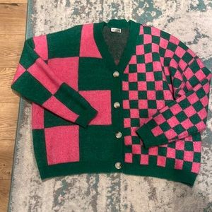 Shop Zoco checkered cardigan size medium